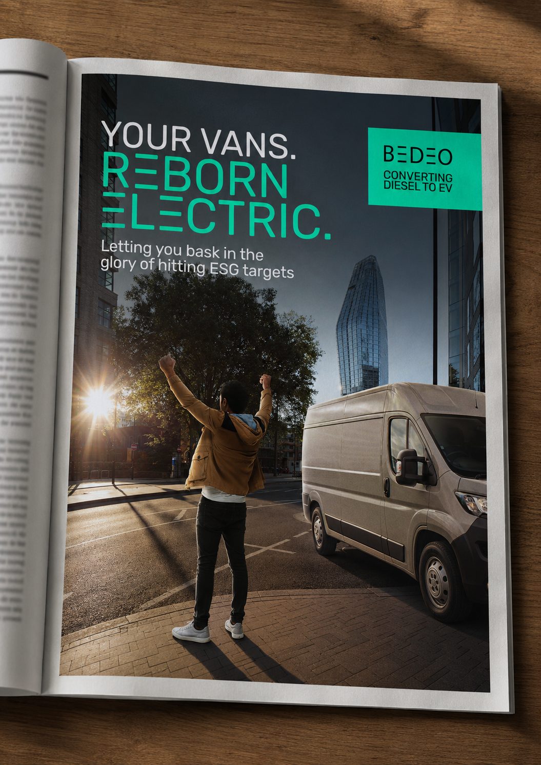 Press ad: letting you bask in the glory of hitting ESG targets