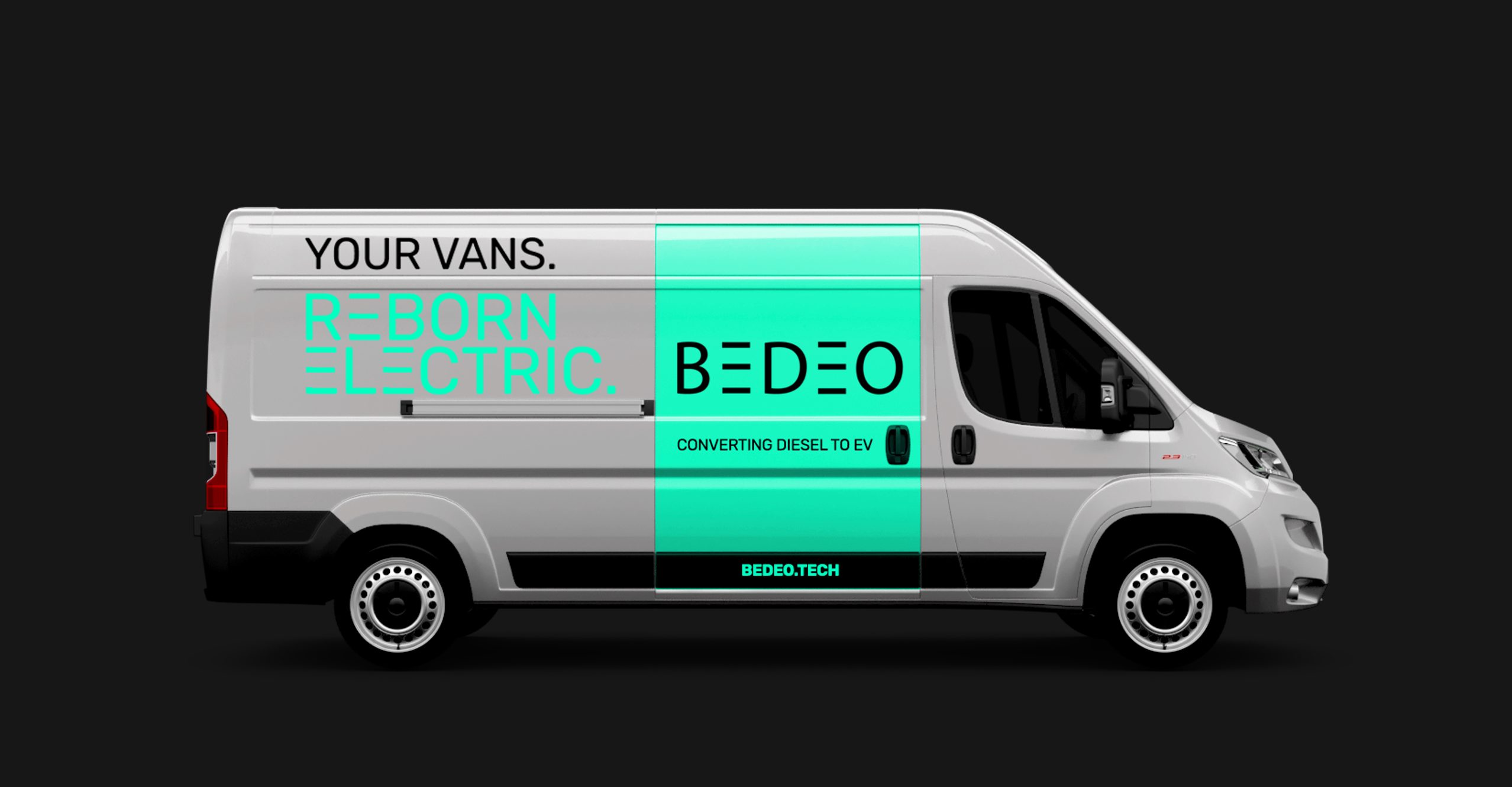 Van livery: your vans, reborn electric, BEDEO, converting diesel to EV
