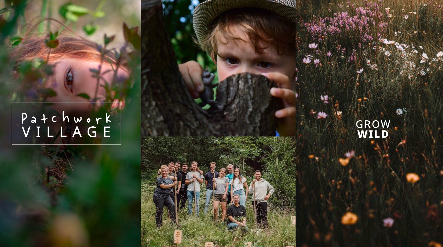 Patchwork Village brand: handwritten, earthy, made for families
