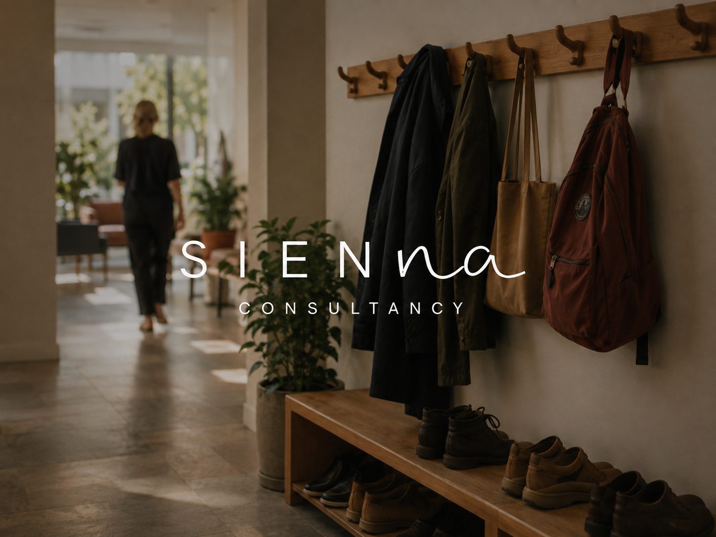 SIENNA wordmark in a shared entrance